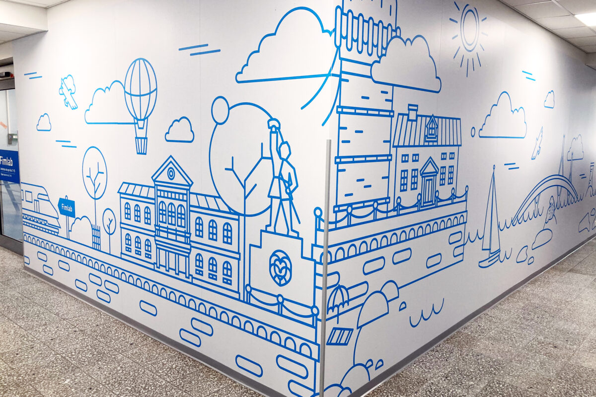 Fimlabin piirrosmaisemaseinä