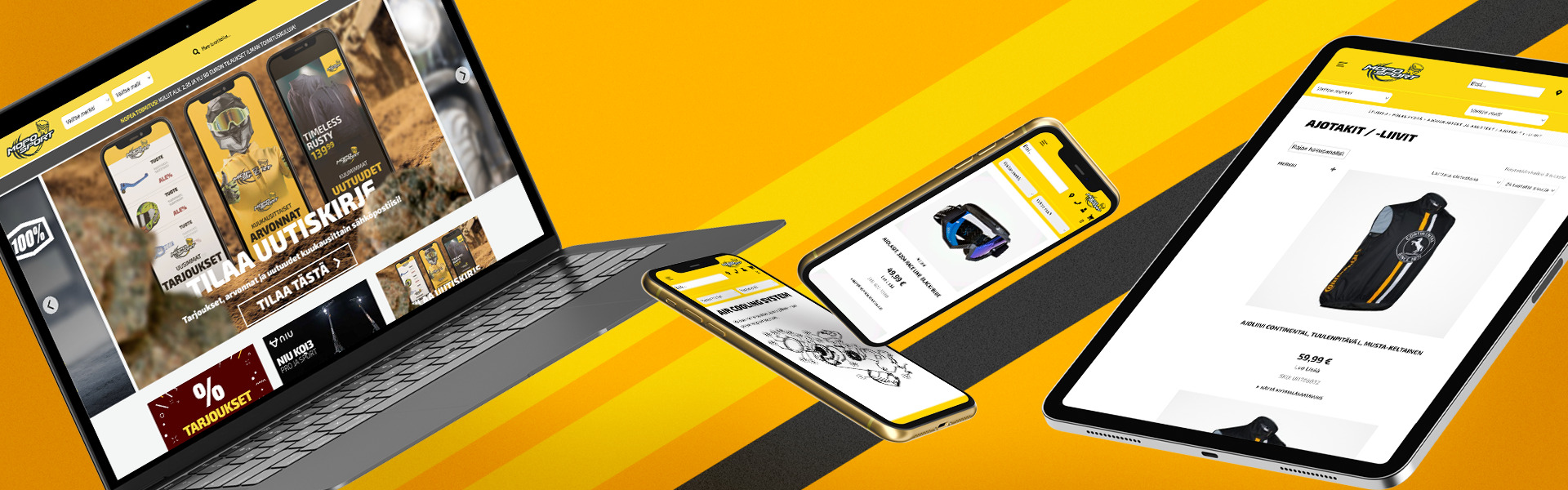 Referenssikuva Moposportille toteutetusta verkkokaupasta